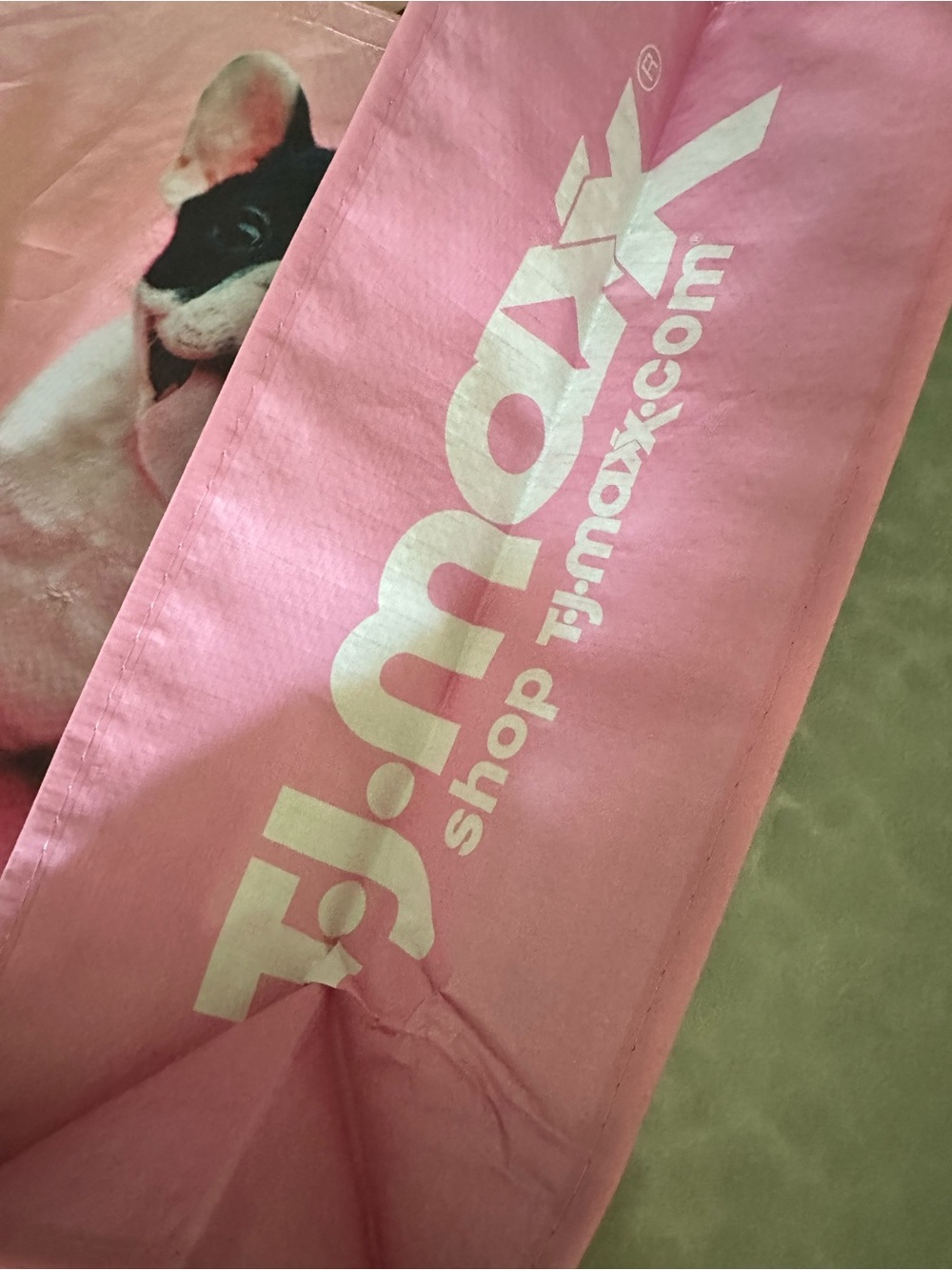NWT Pink Reusable Tote Bag with Cute French Bulldog Print and Sand + Fog Candle - Picture 6 of 6